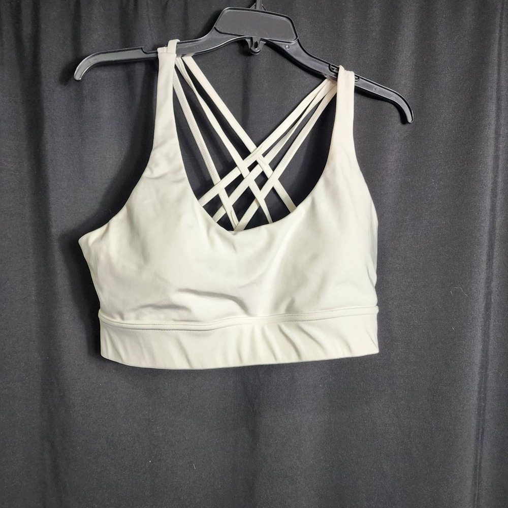 Savvi White Strappy Crisscross Back Sports Bra Size 2X RN 160605 Athleisure Gym